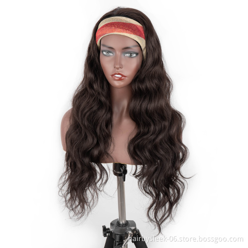 Rebecca different ombre colors long straight deep body wave braid synthetic hair headband wig Synthetic Hair Wig for black woman